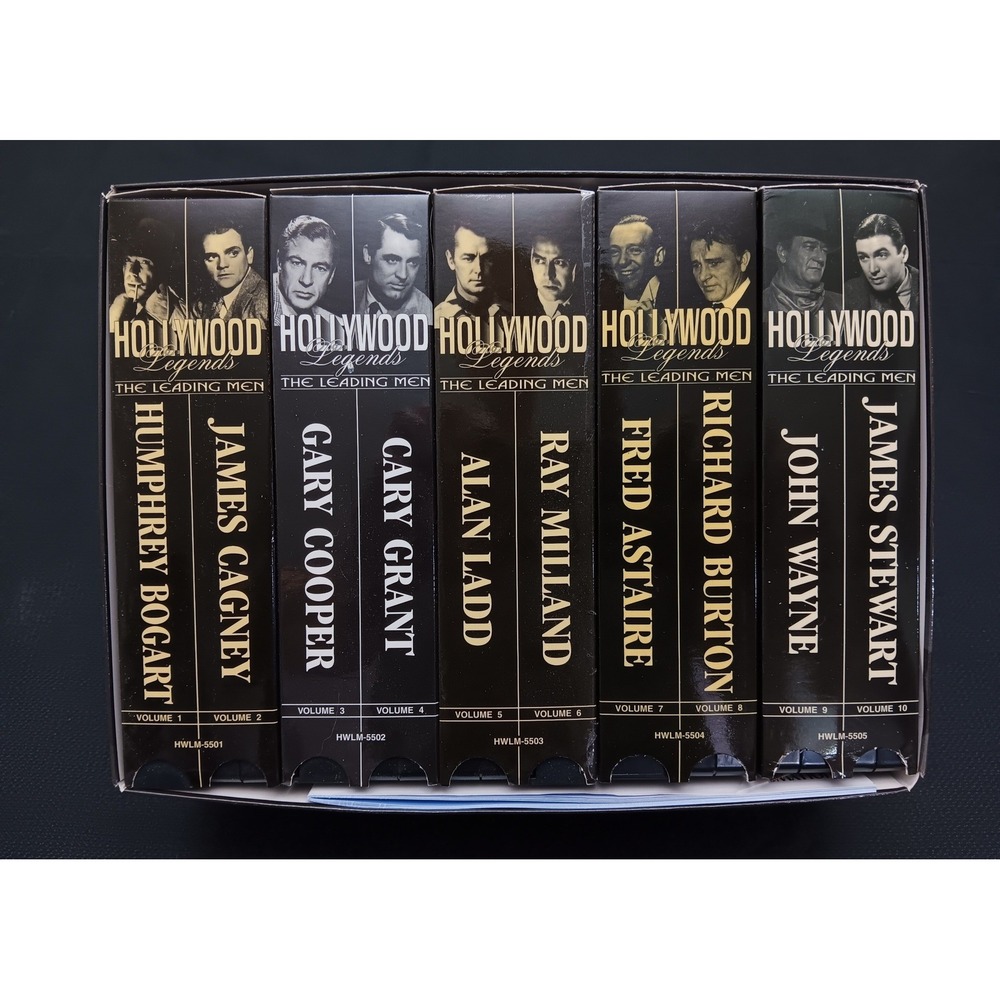 Hollywood Legends The Leading Men 10 VHS Box Set 1994 Madacy EUC